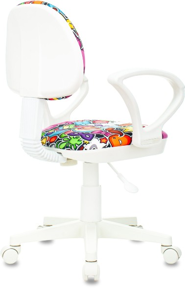 Кресло детское Бюрократ KD-3/WH/ARM мультиколор маскарад крестов. пластик пластик белый