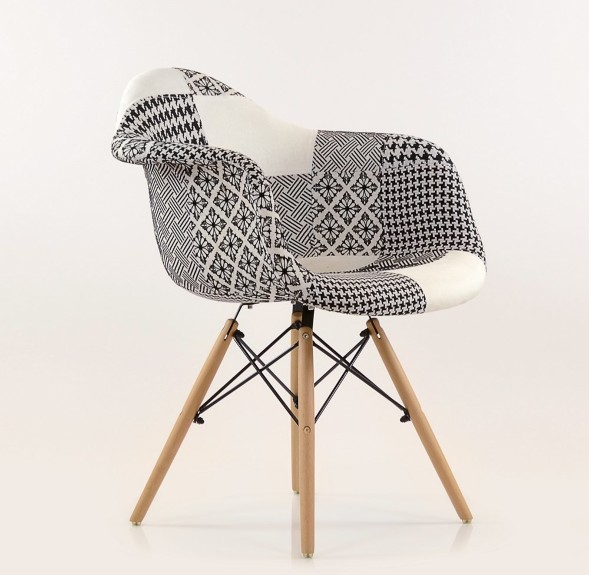 Стул-кресло DAW Patchwork Lounge черно-белый