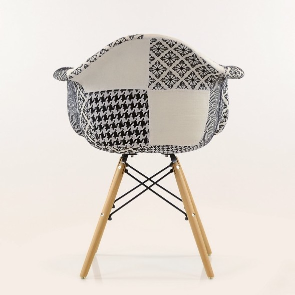 Стул-кресло DAW Patchwork Lounge черно-белый