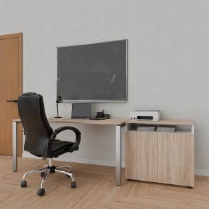 Стол Лофт 1400х600 на П-образных опорах, серый