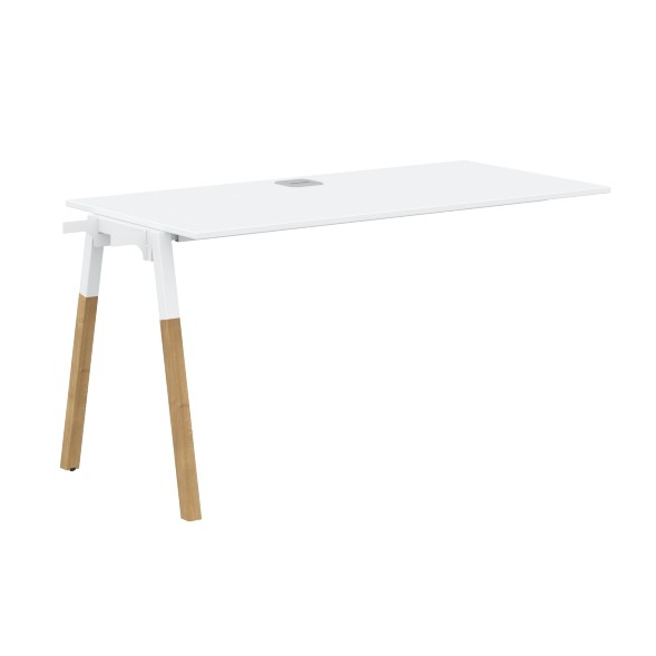 Стол приставной FIST 1367 Белый Премиум/Белый-Бук 1380х670х733 FORTA