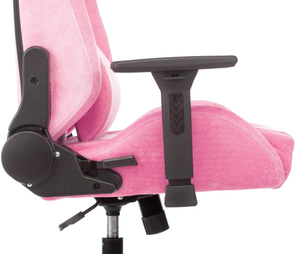 Кресло игровое Knight N1 Fabric розовый Velvet 36 с подголов. крестов. металл