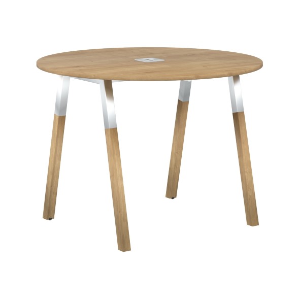 Стол FRST 1020 Белый премиум/Белый-Бук 1020х1020х733 FORTA