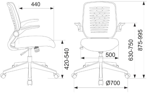 Кресло Бюрократ CH-495/BLACK 