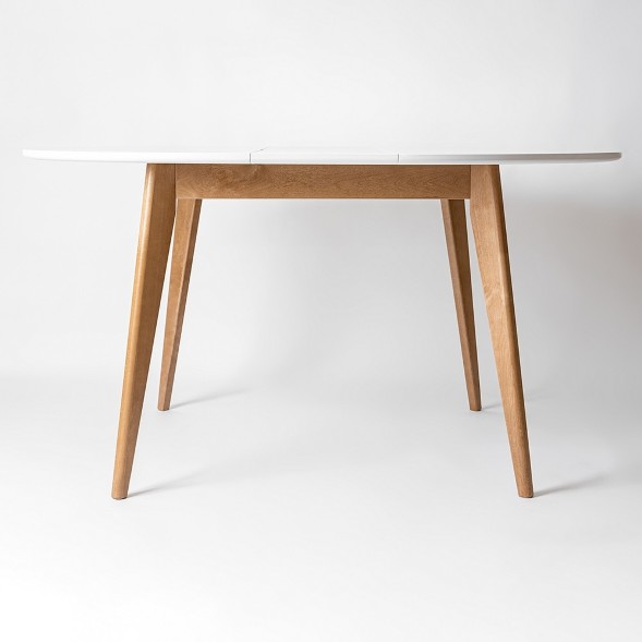 Стол раскладной Орион Plus 1000(+300), Дуб натуральный/Белая шпон